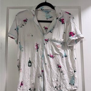 Kate Spade Newly Wed Cream and Pink Floral Top & Matching Shorts